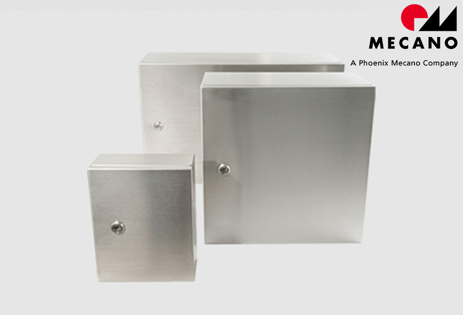 Stainless steel industrial enclosures with hinge