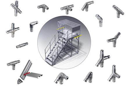 ITAS – 用于工业楼梯、栏杆和工作平台的管连接器